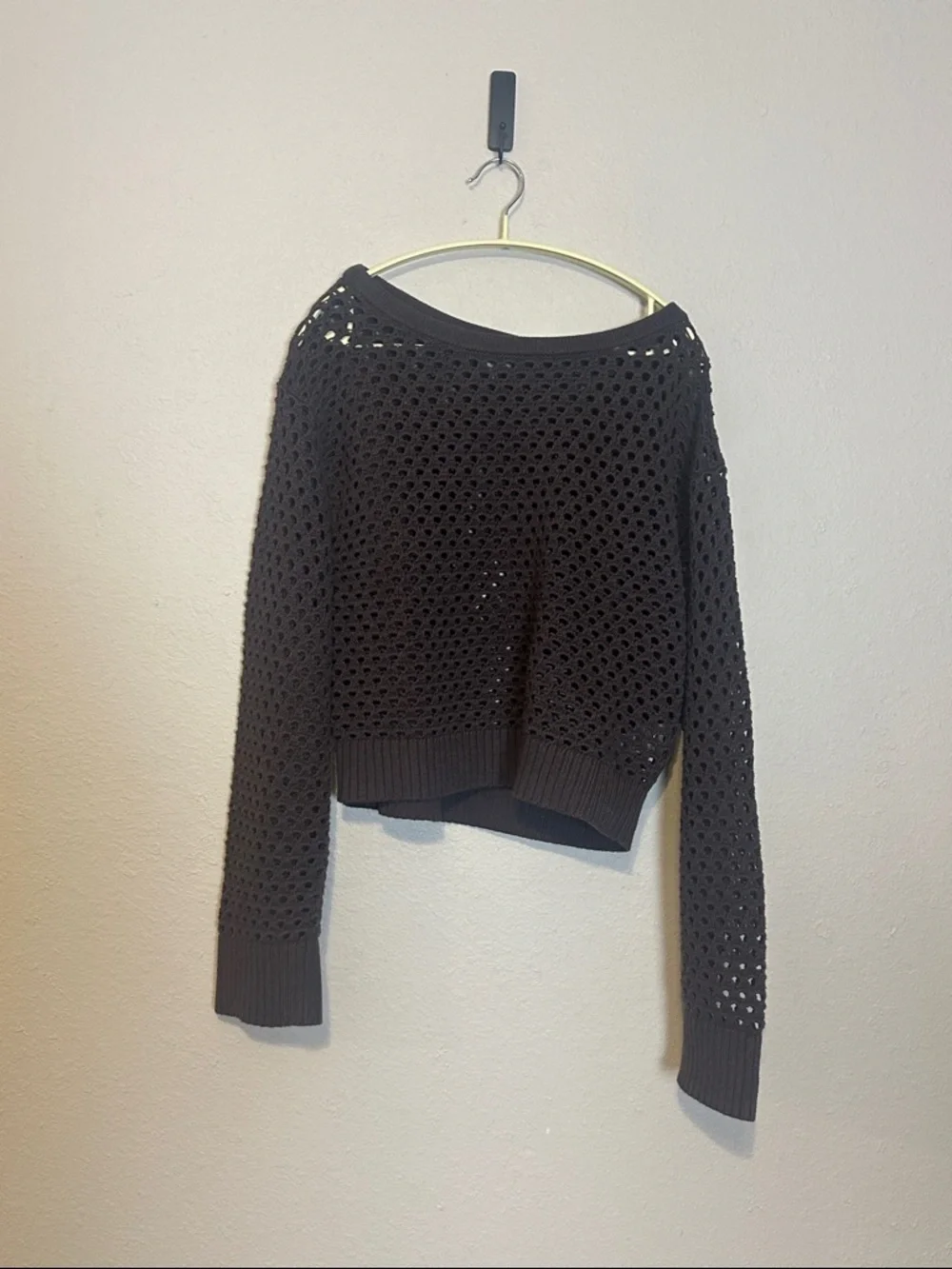 J. Crew Pointelle Boatneck Sweater Brown Size‎ Medium